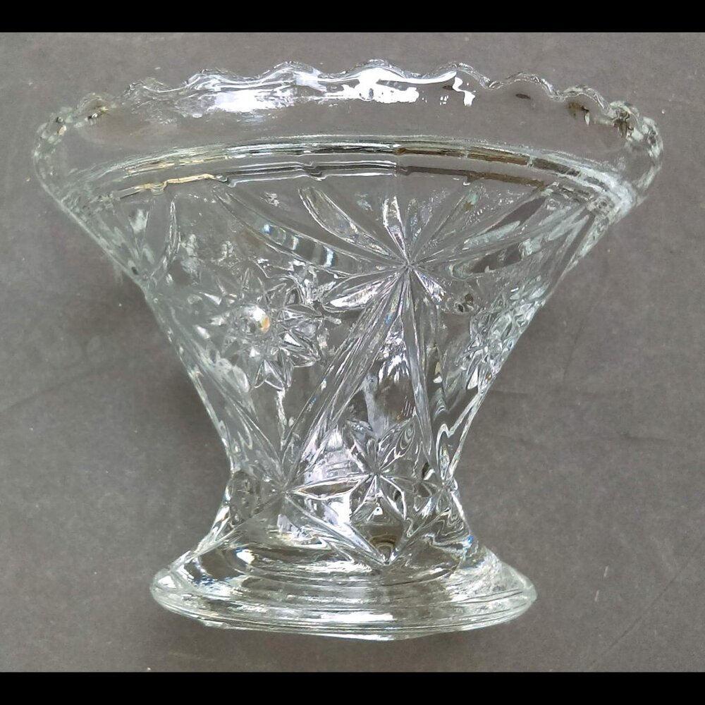 Vintage Unique Clear Glass Footed Pedestal Compote/Candy/Nut Dish Sawtooth - Picture 6 of 7